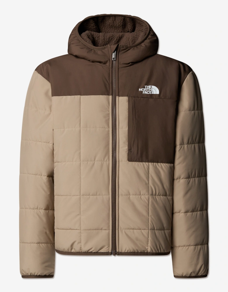 Boys Reversible Shasta Hooded Jacket in Beige