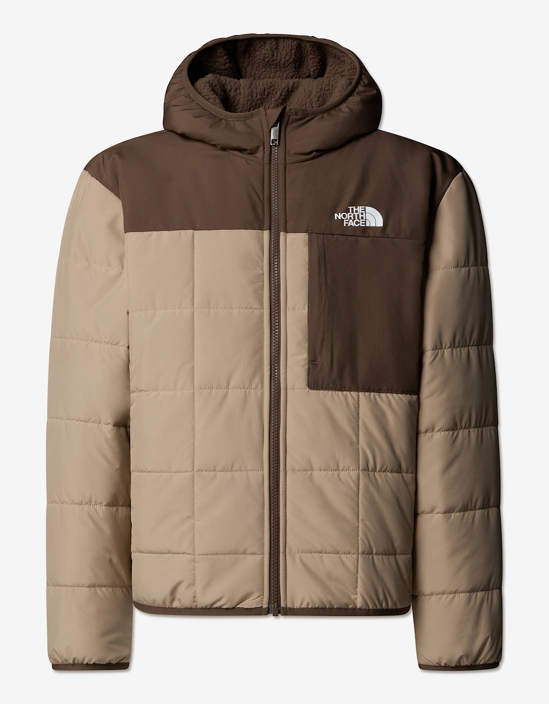 Boys Reversible Shasta Hooded Jacket in Beige
