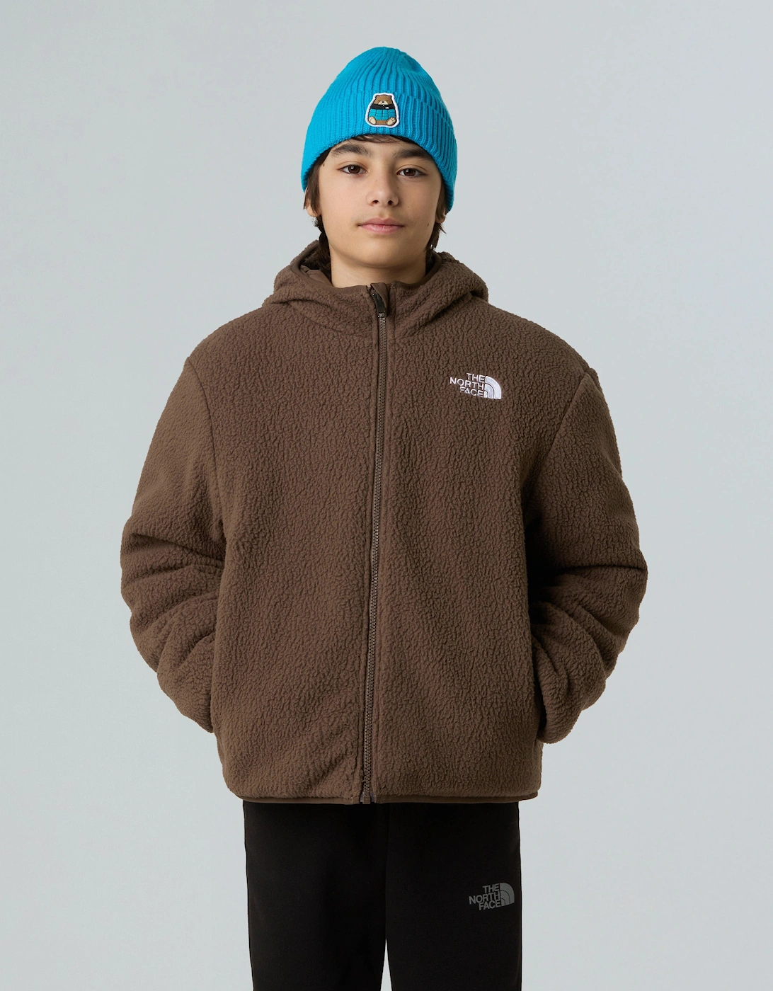 Boys Reversible Shasta Hooded Jacket in Beige