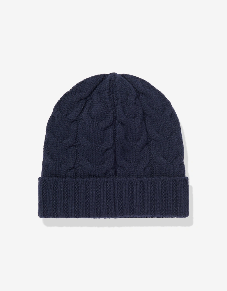 Enfant Boys Wool Knit Beanie Hat in Navy