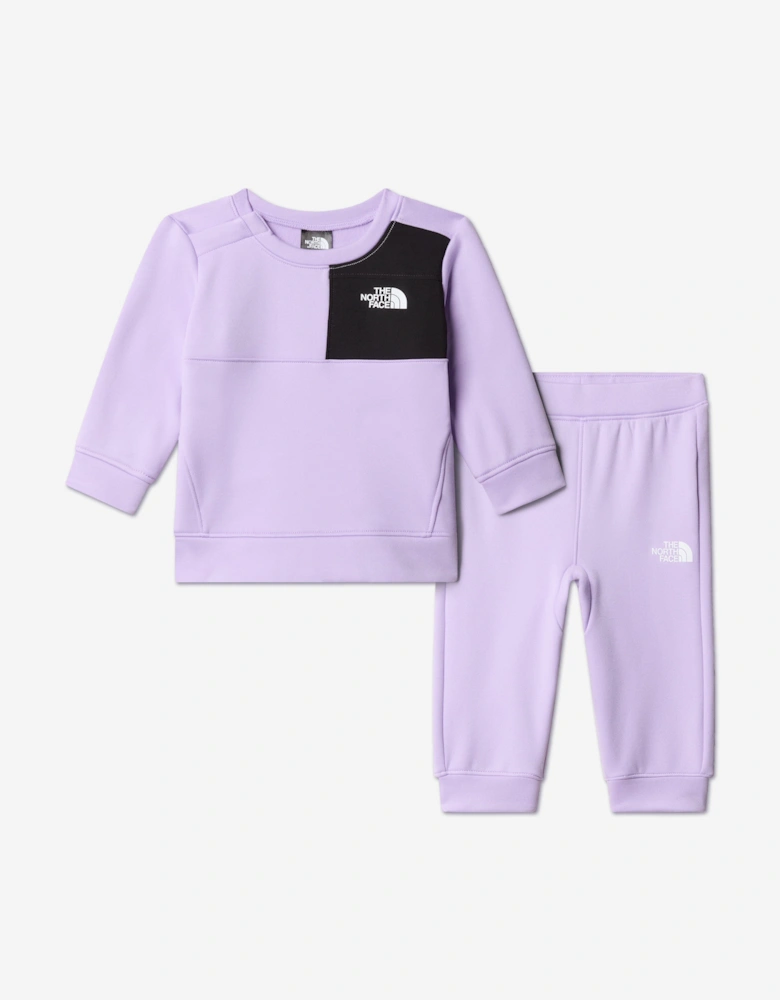 Baby Girls Performance Fleece Tracksuit in Purple