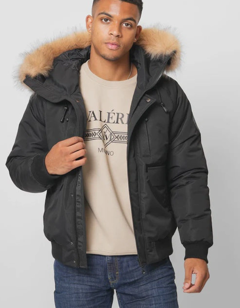 Flight Short Parka Jacket - Black