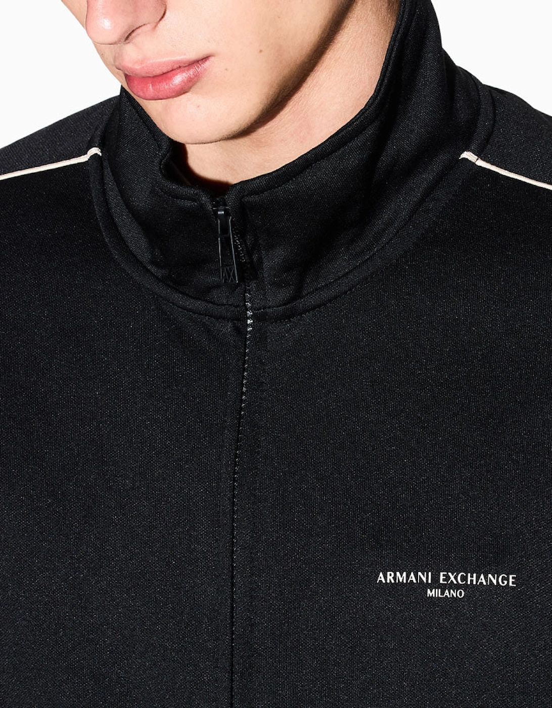 Exchange Brand Logo Contrast Piping Track Jacket XM001357 AF16278 - Black