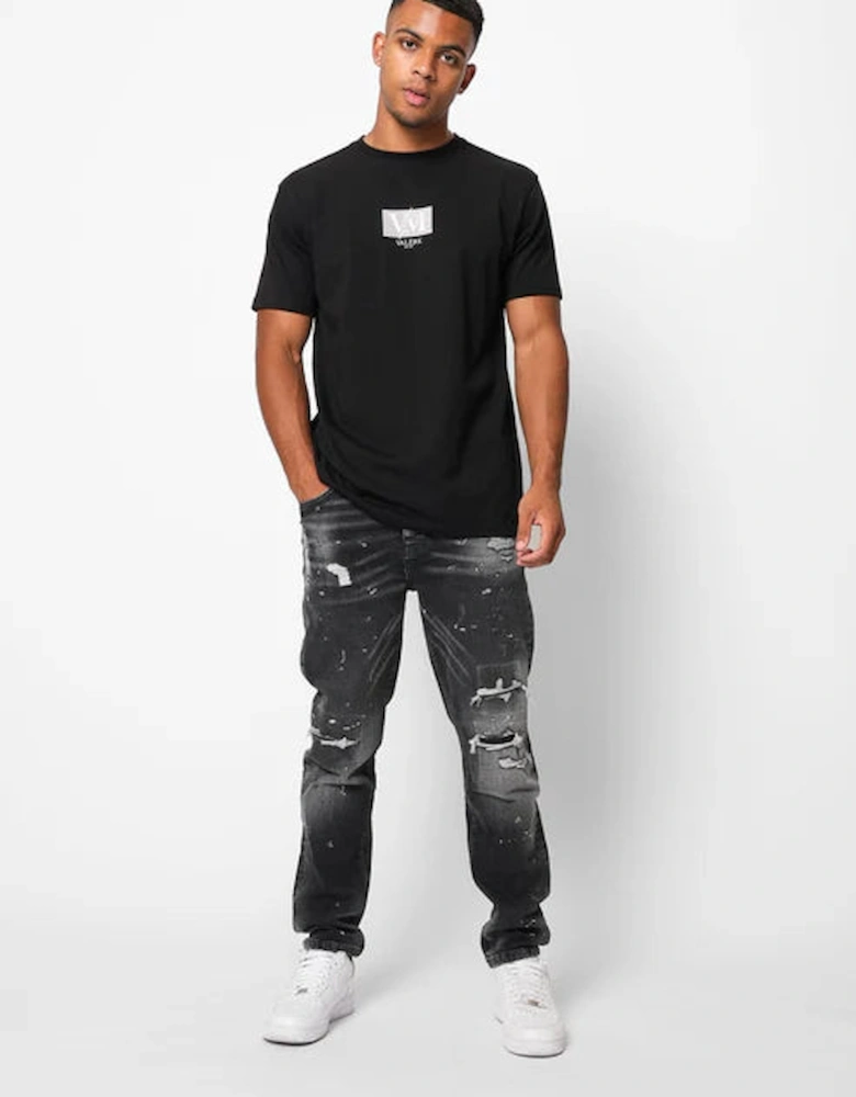 Castello Rip & Paint Jeans - Washed Black