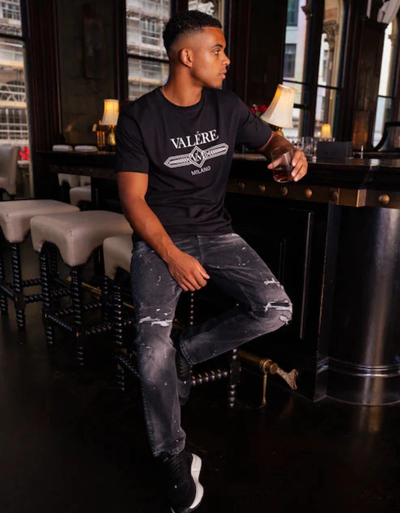 Castello Rip & Paint Jeans - Washed Black