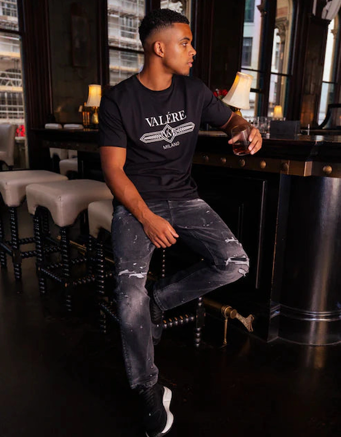 Castello Rip & Paint Jeans - Washed Black