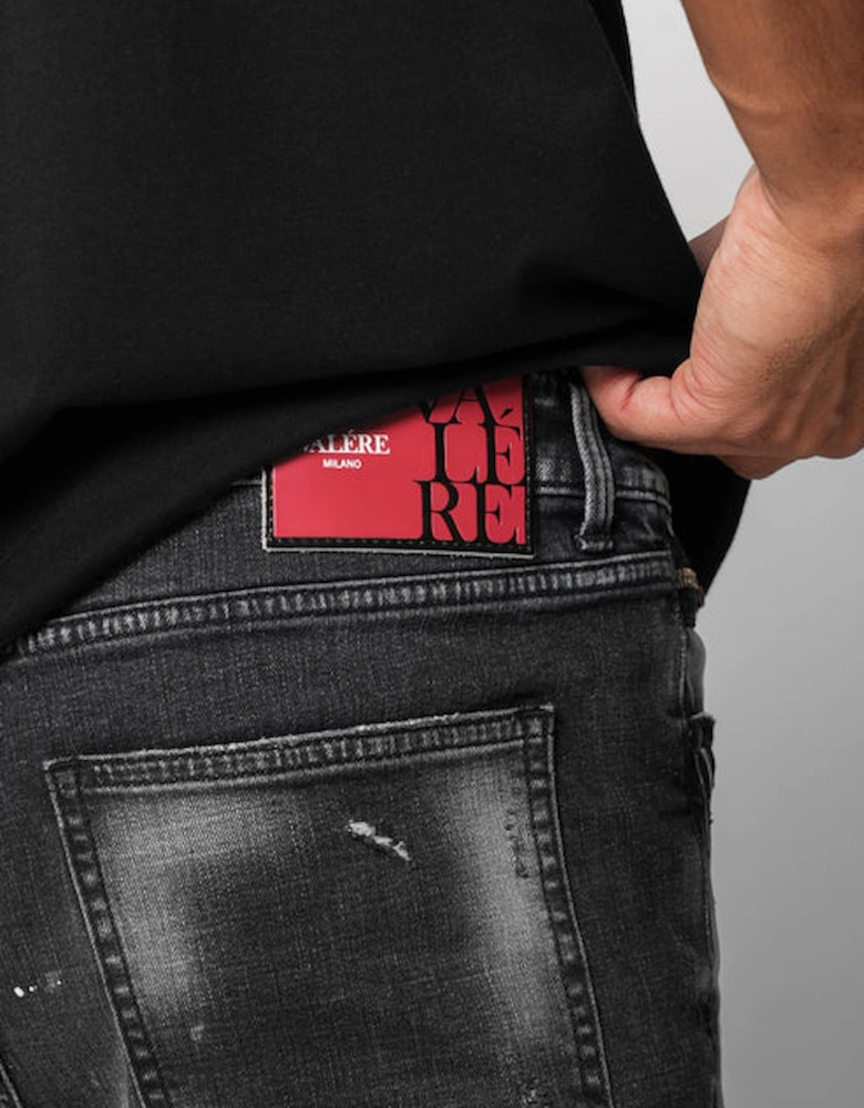 Castello Rip & Paint Jeans - Washed Black