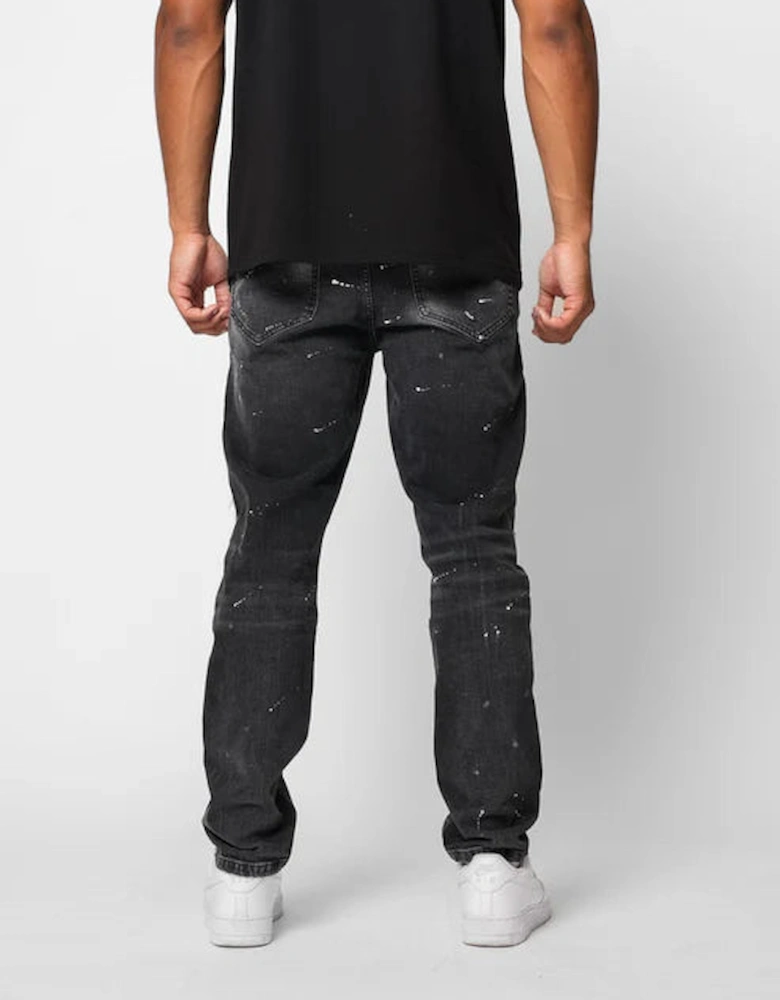 Castello Rip & Paint Jeans - Washed Black