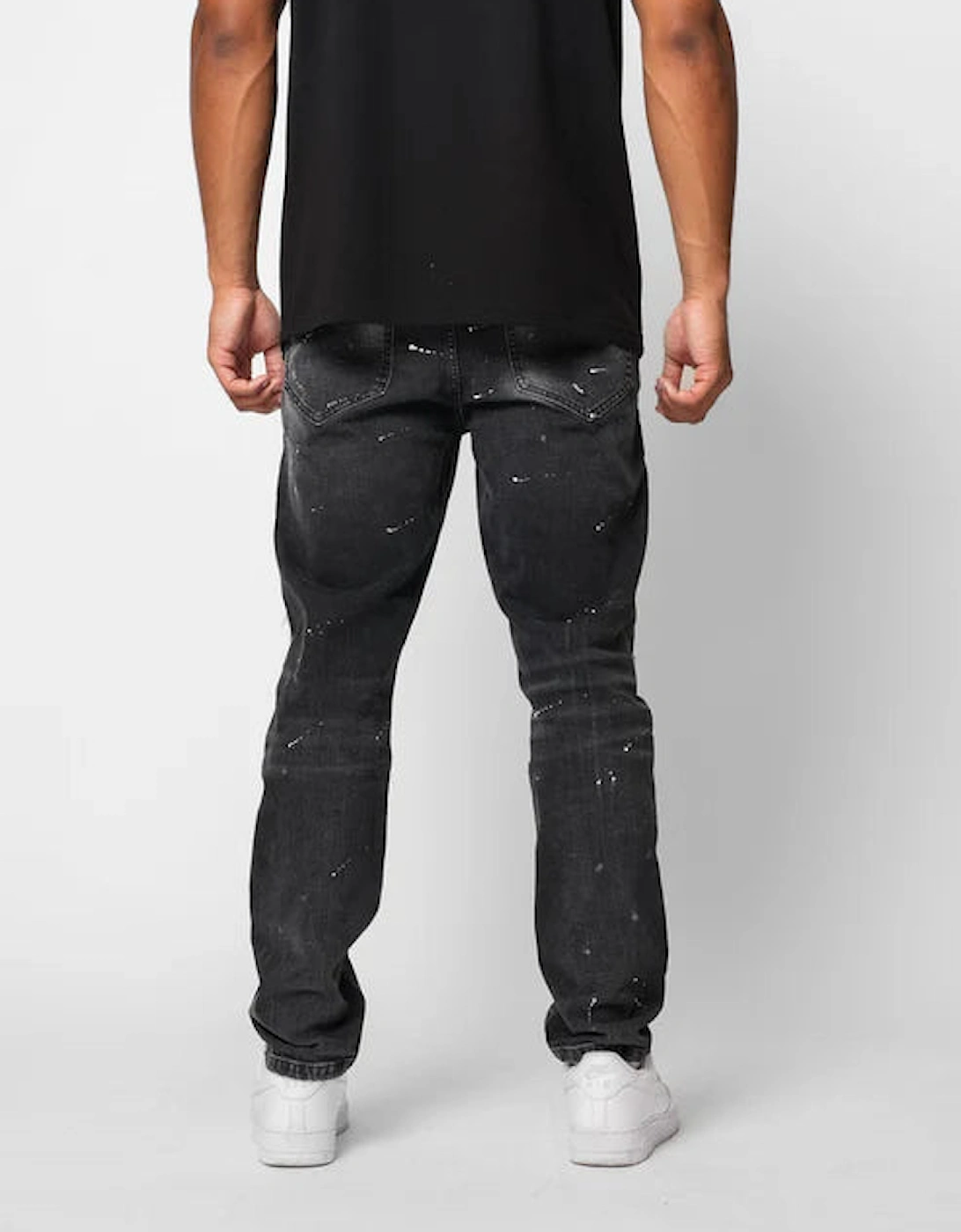 Castello Rip & Paint Jeans - Washed Black