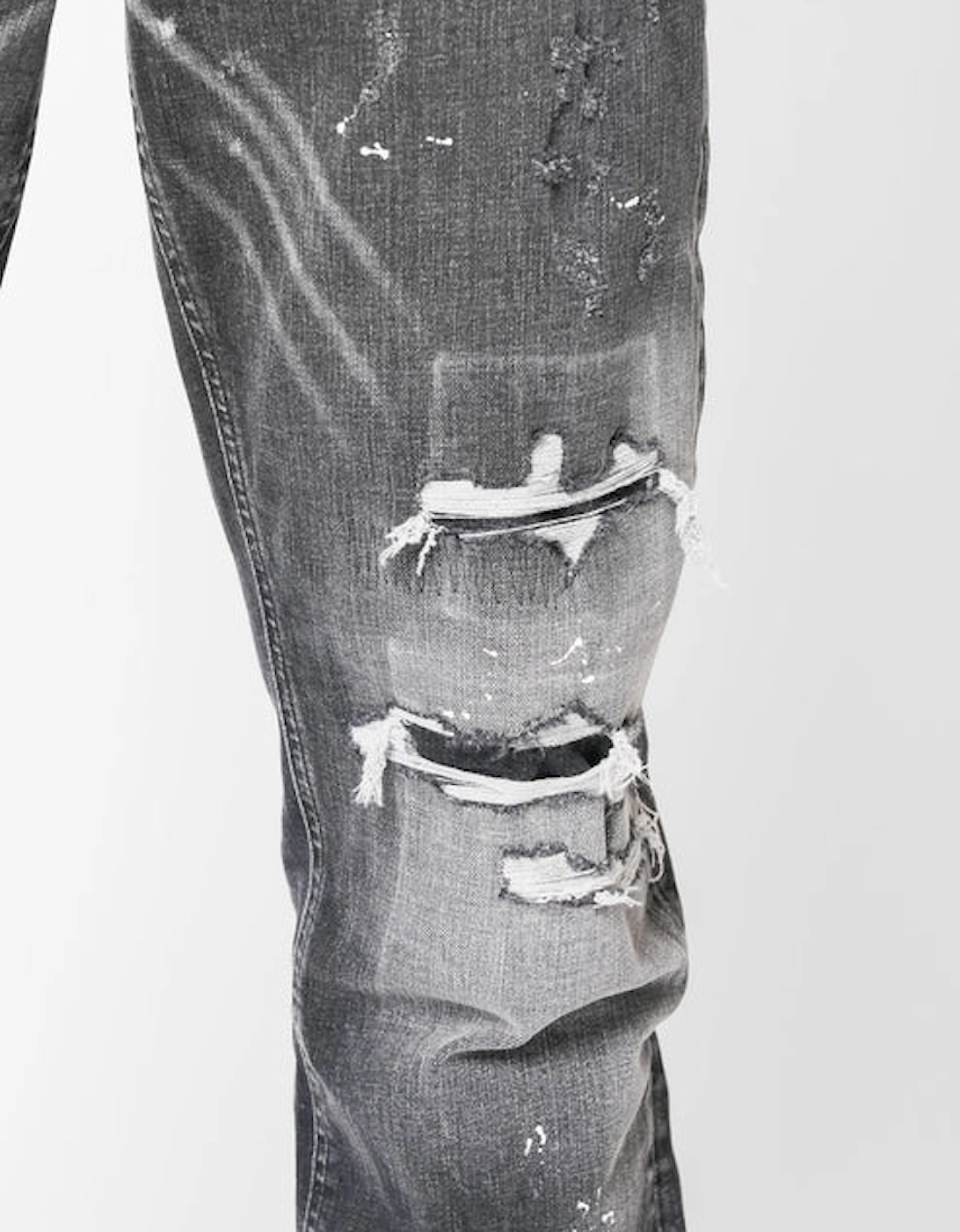 Castello Rip & Paint Jeans - Washed Black