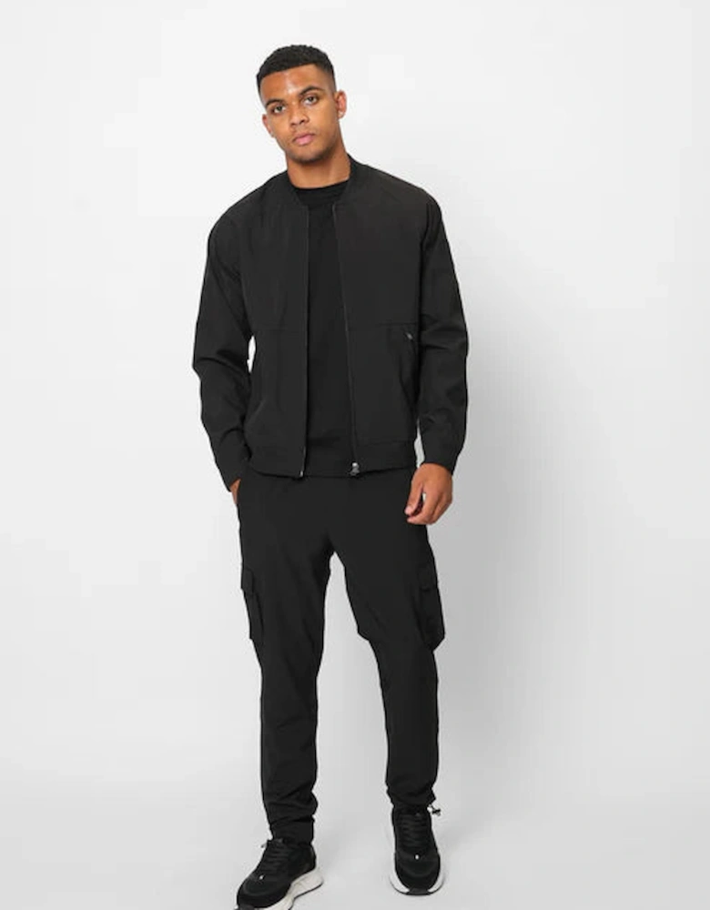 Luxe Clean Bomber Jacket - Black