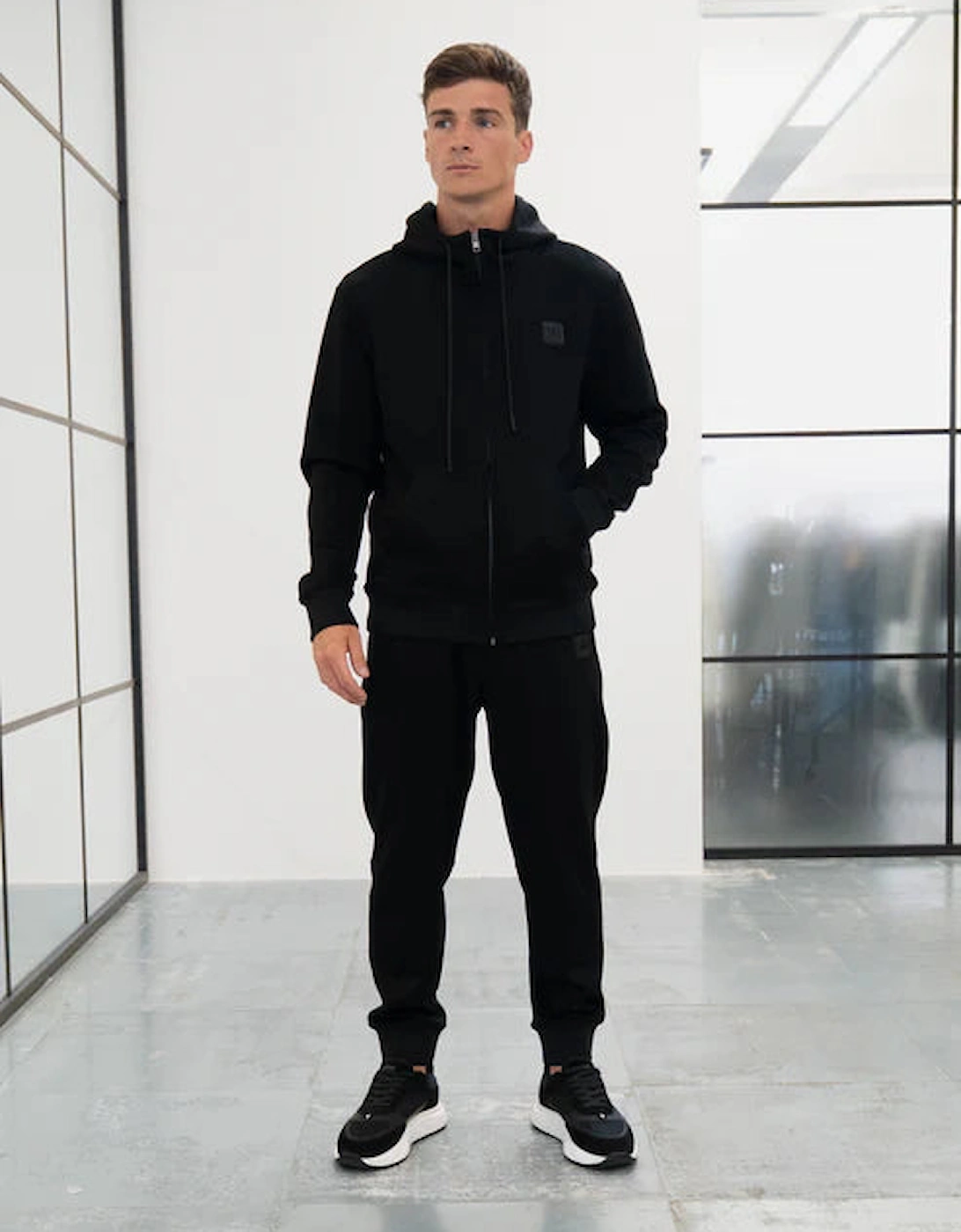 Luxe Clean Zip Hoodie - Black