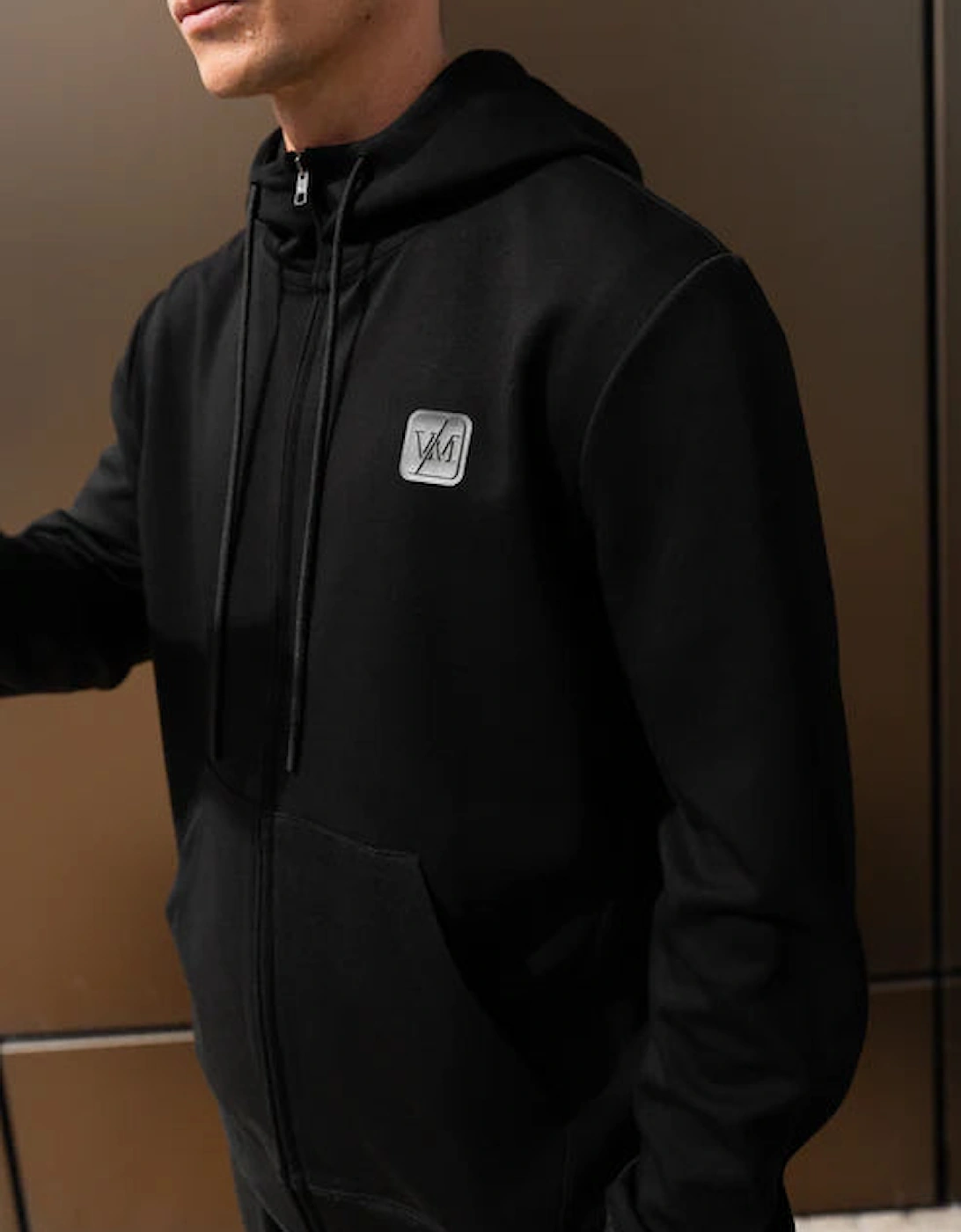 Luxe Clean Zip Hoodie - Black