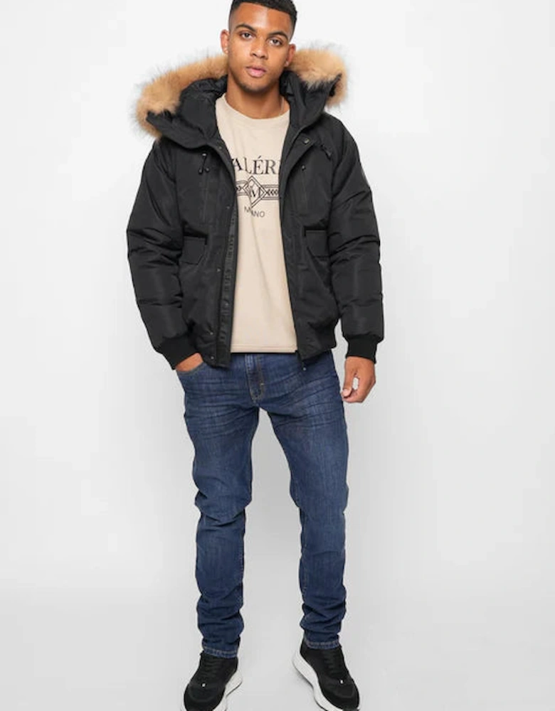 Flight Short Parka Jacket - Black