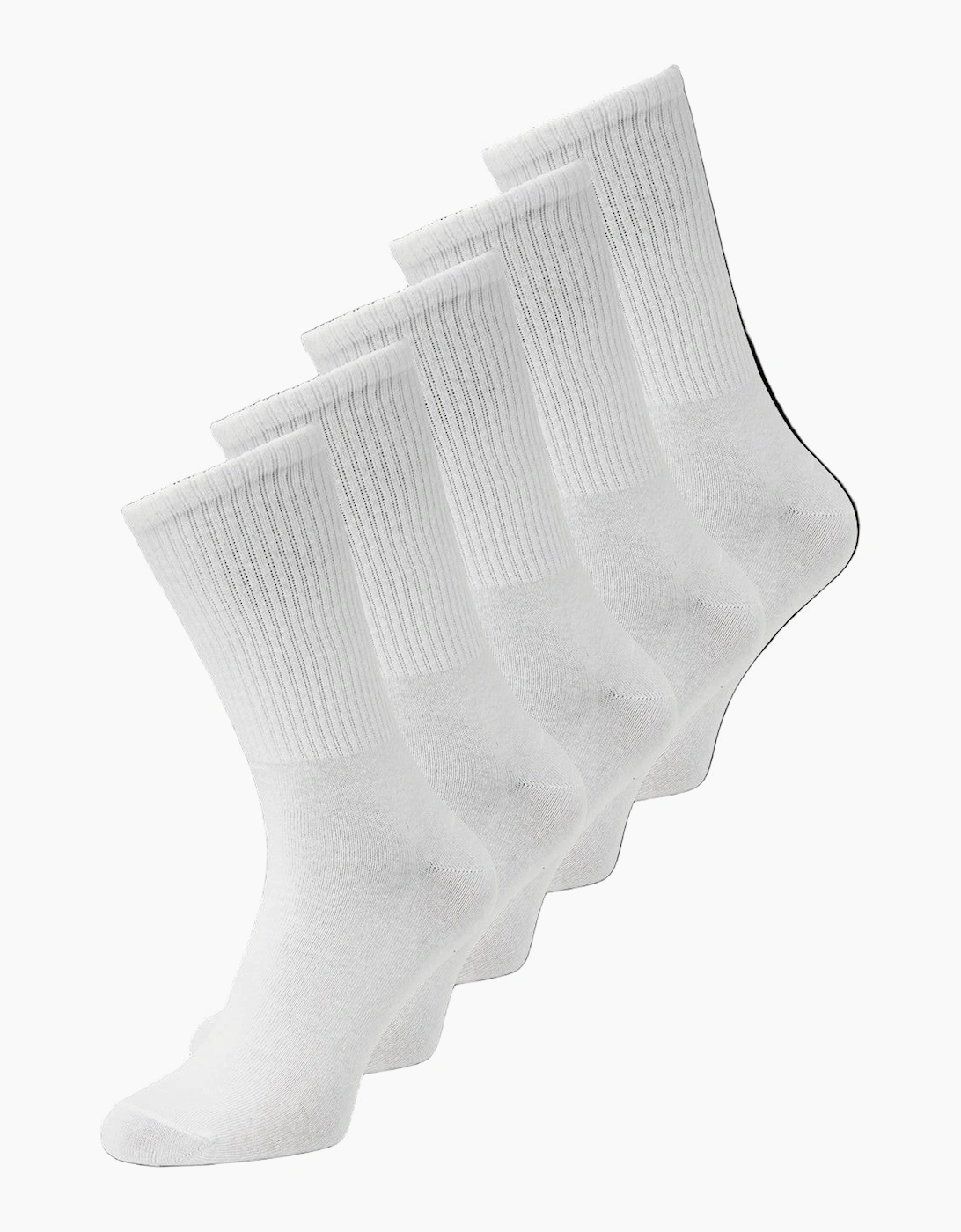 Jack & Jones Men's White/White Basic Tennis Socks 5 Pack