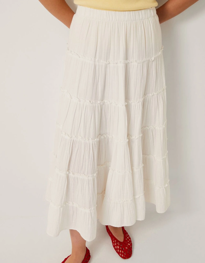 Ginny Tiered Maxi Skirt Ivory