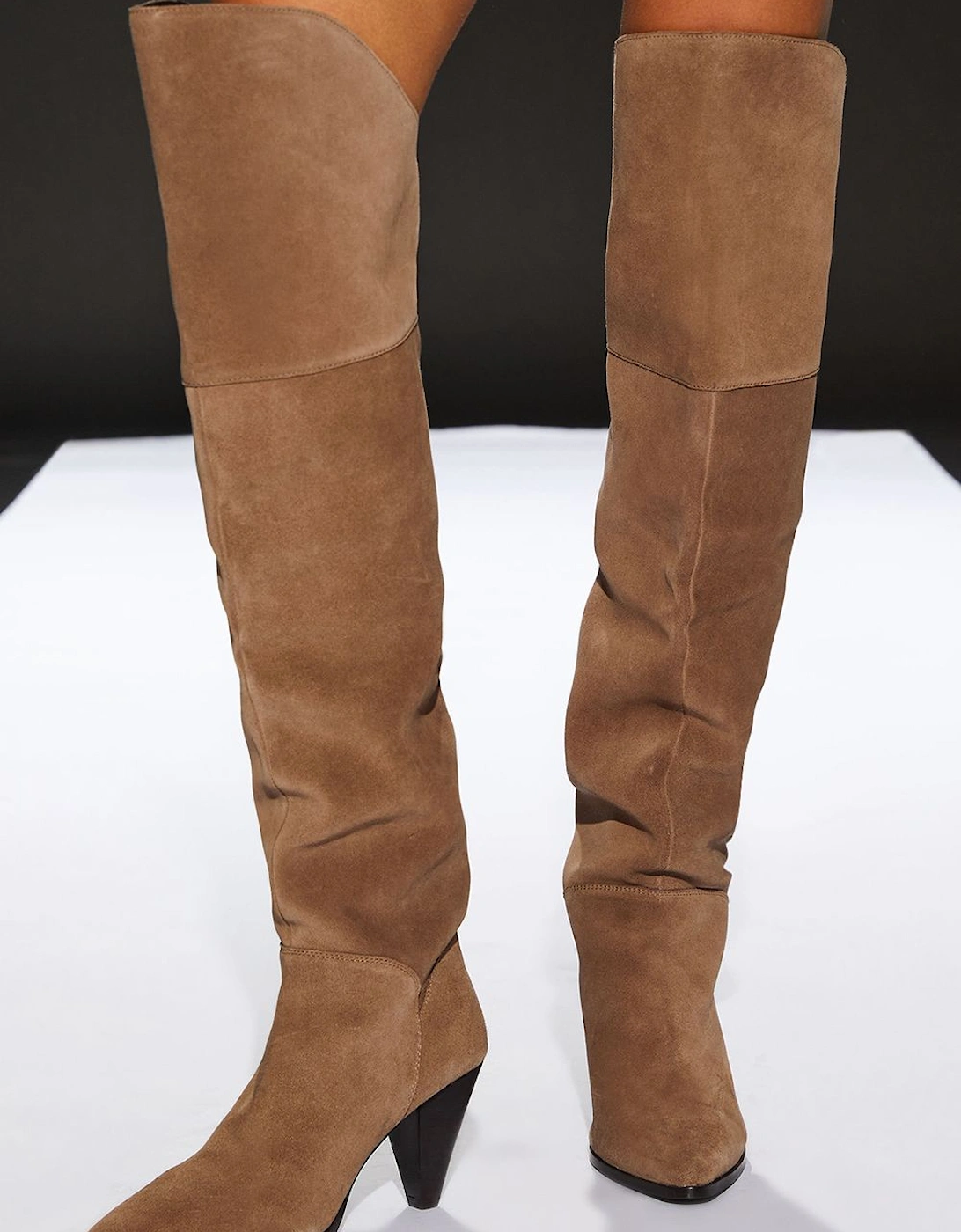 Suede Heeled Over The Knee Boots, 2 of 1