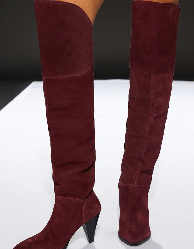 Suede Heeled Over The Knee Boots