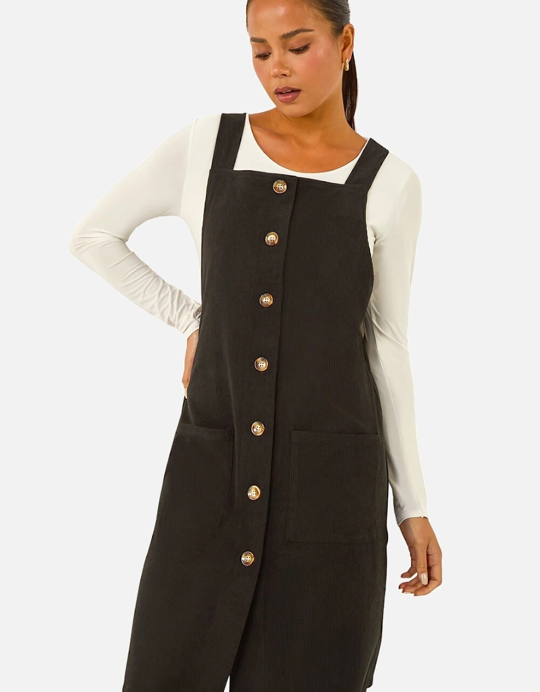 Petite Corduroy Pinafore Dress, 2 of 1