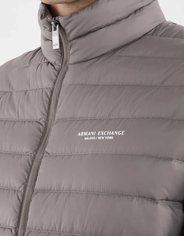 Exchange Quilted Zip Up Down Jacket UXM001919 AF169279 - Dark Gull Grey
