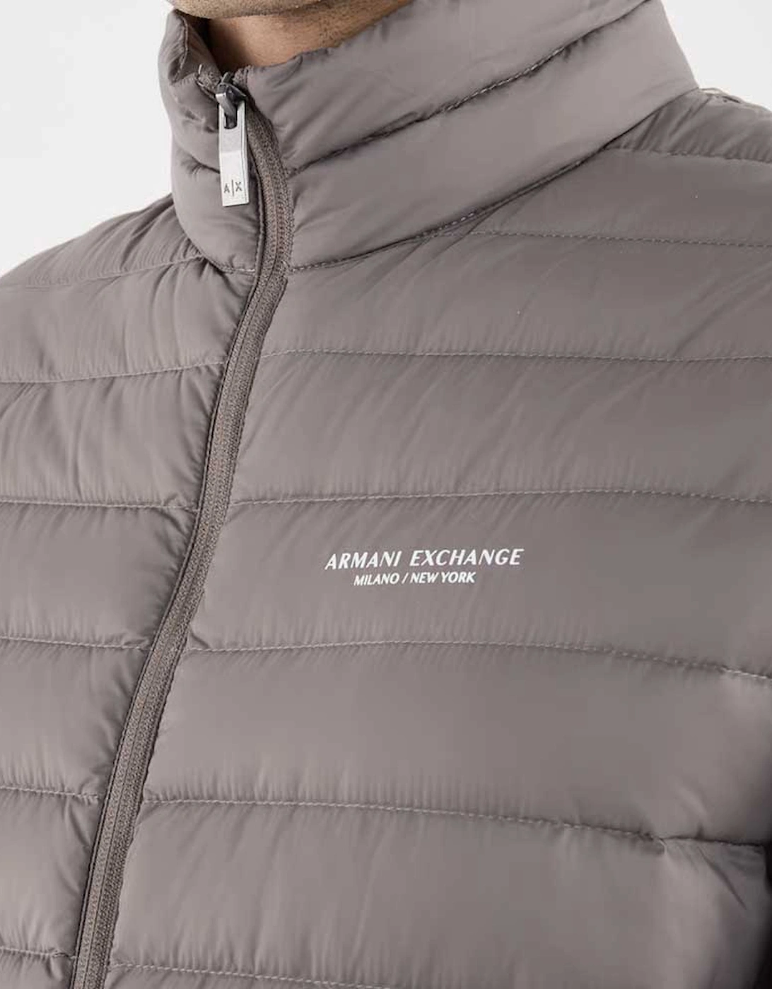 Exchange Quilted Zip Up Down Jacket UXM001919 AF169279 - Dark Gull Grey
