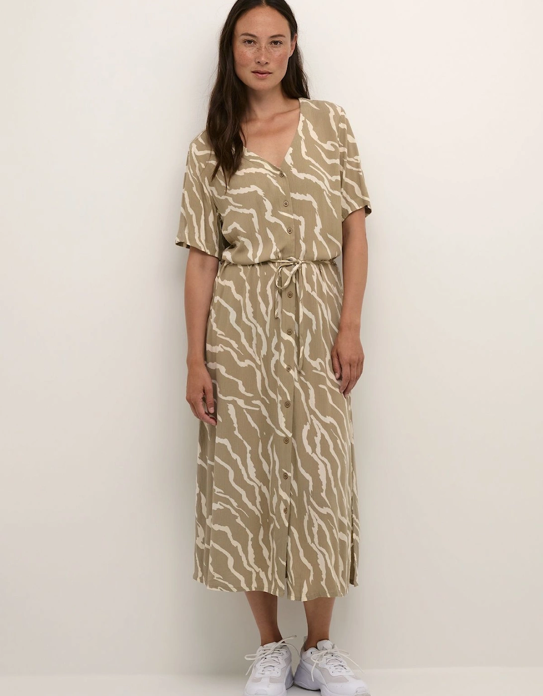 Tara V-Neck Short Sleeve Midi Dress, 2 of 1