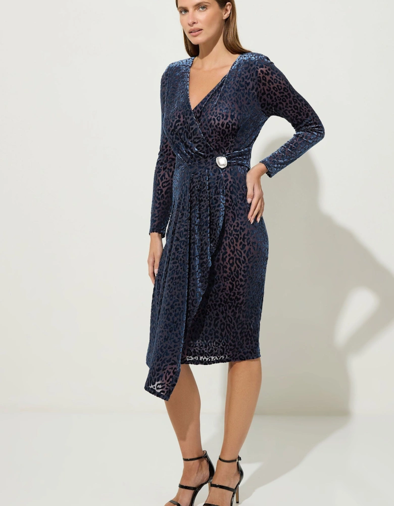 Velvet Leopard Wrap Dress