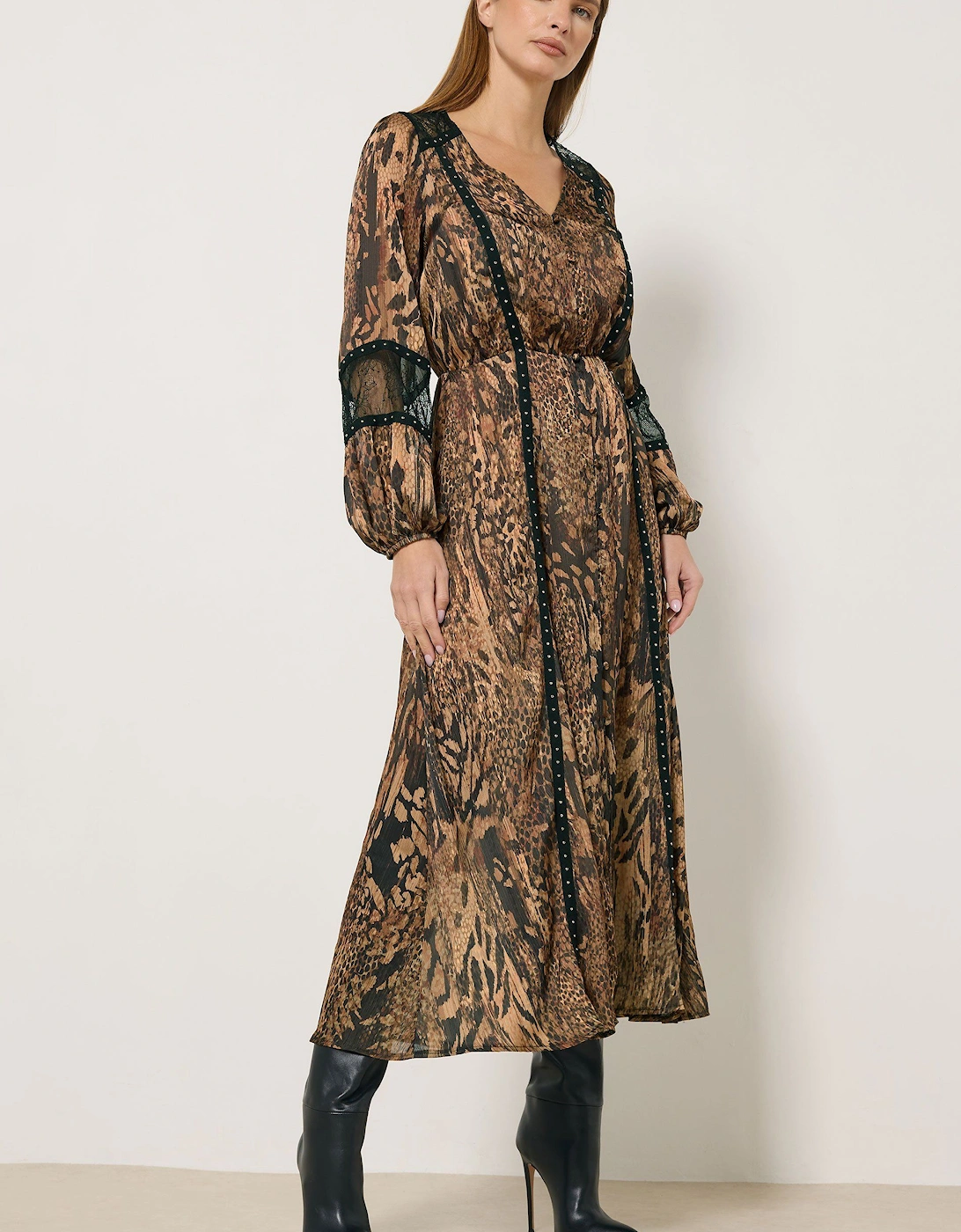 Animal Button Through Midi Dress, 2 of 1