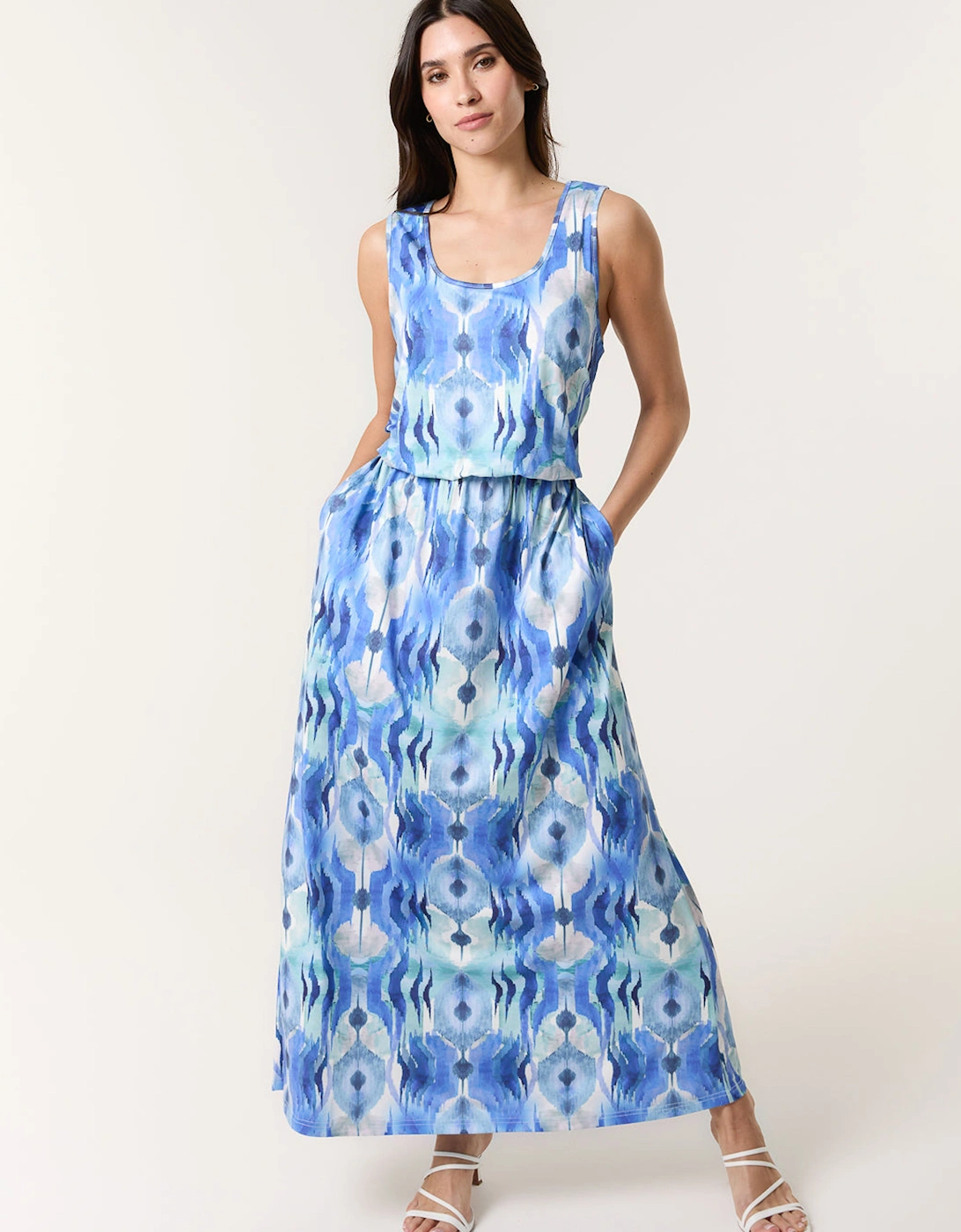 Blue Bubble Hem Maxi Dress, 2 of 1