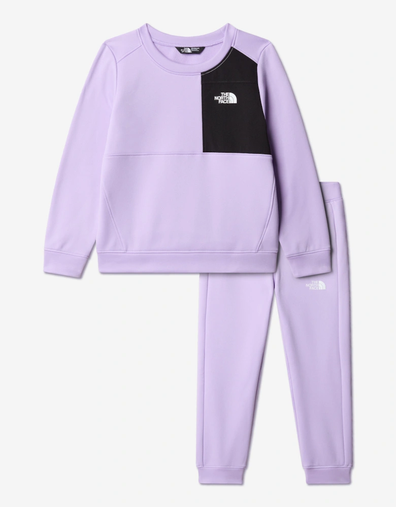 Girls Performance Fleece Tracksuit in Purple