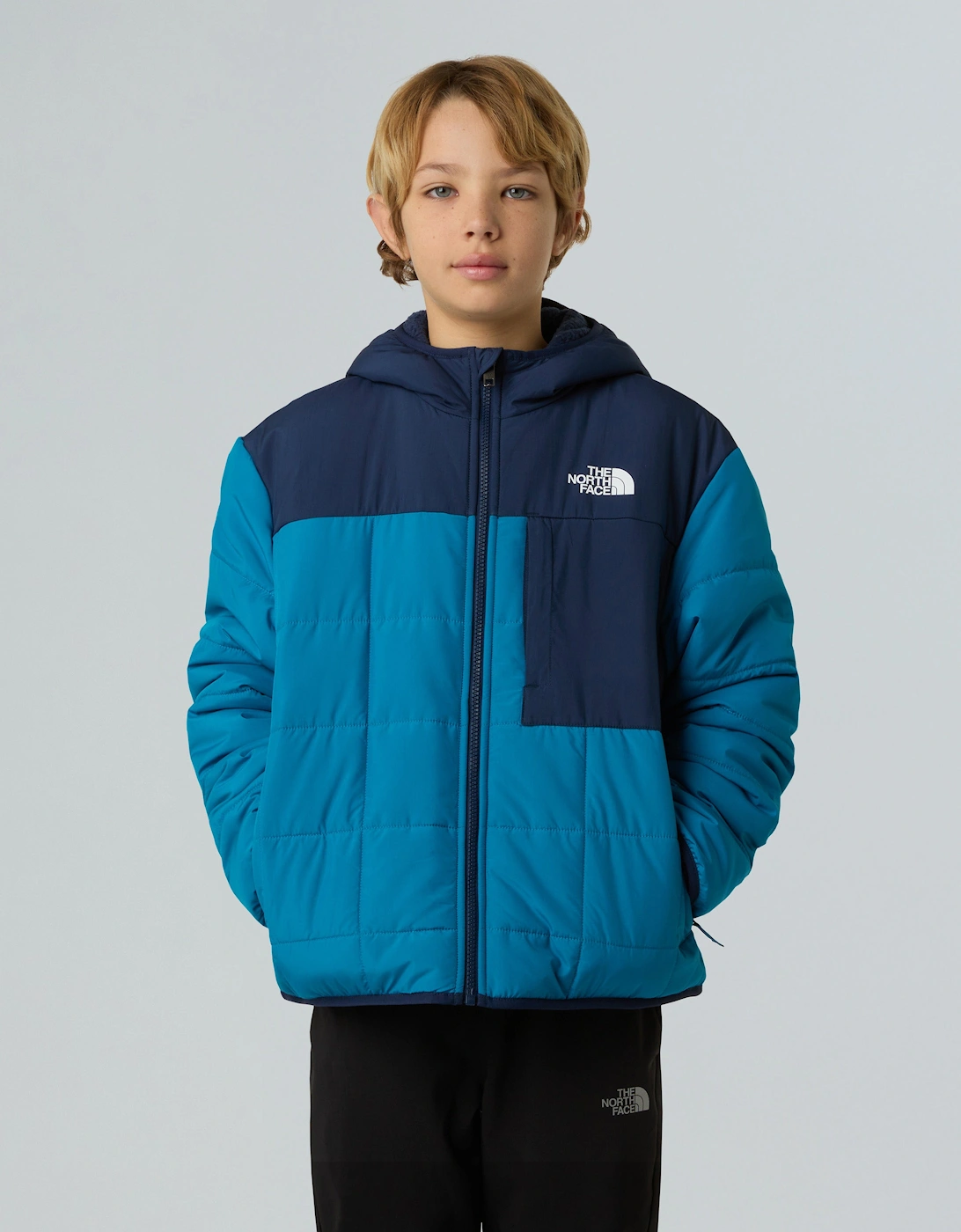 Boys Reversible Shasta Hooded Jacket in Blue