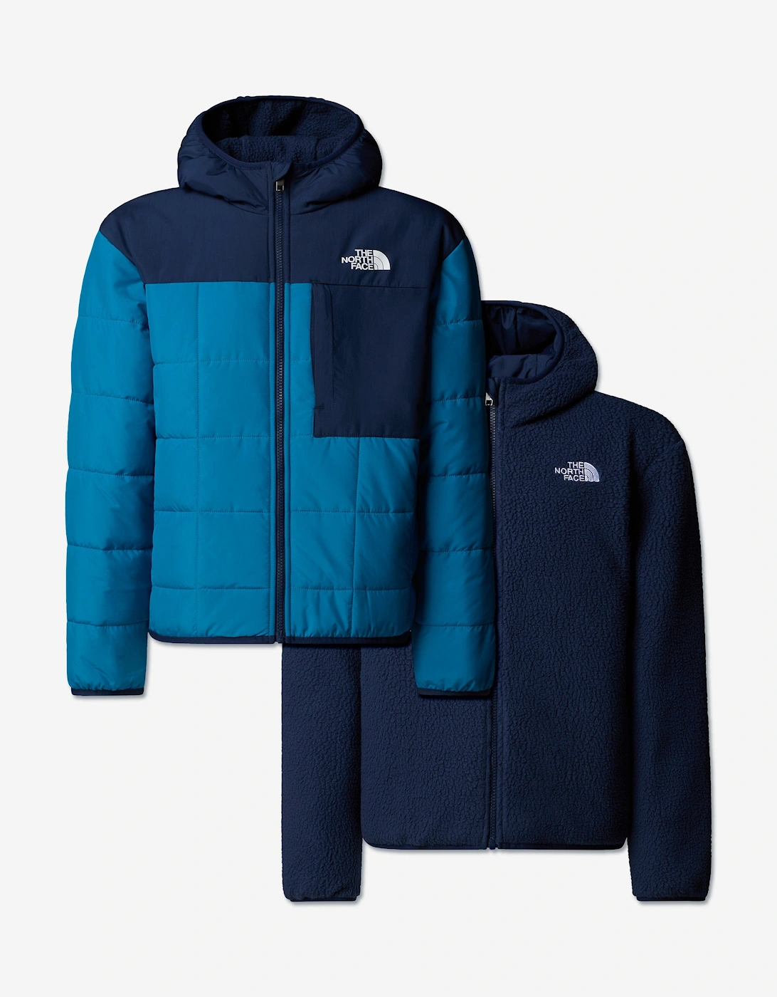 Boys Reversible Shasta Hooded Jacket in Blue, 7 of 6