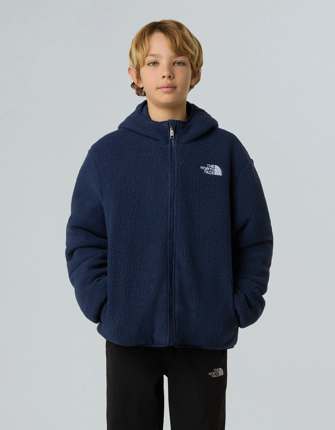 Boys Reversible Shasta Hooded Jacket in Blue