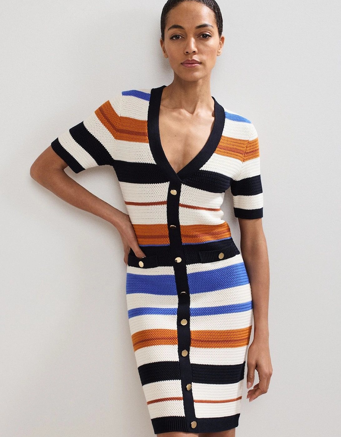 Bridget Stripe Crochet Dress, 2 of 1