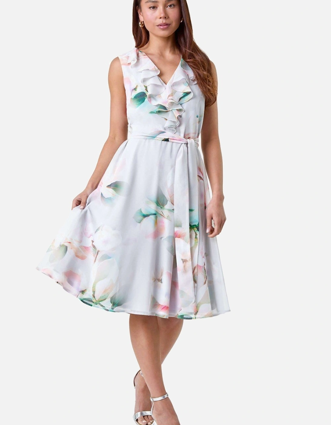 Petite Frill Detail Floral Dress, 2 of 1