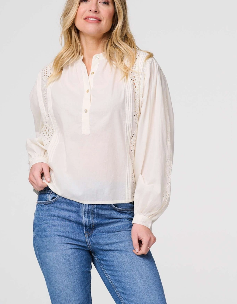Broderie Anglaise Puff Sleeve Blouse