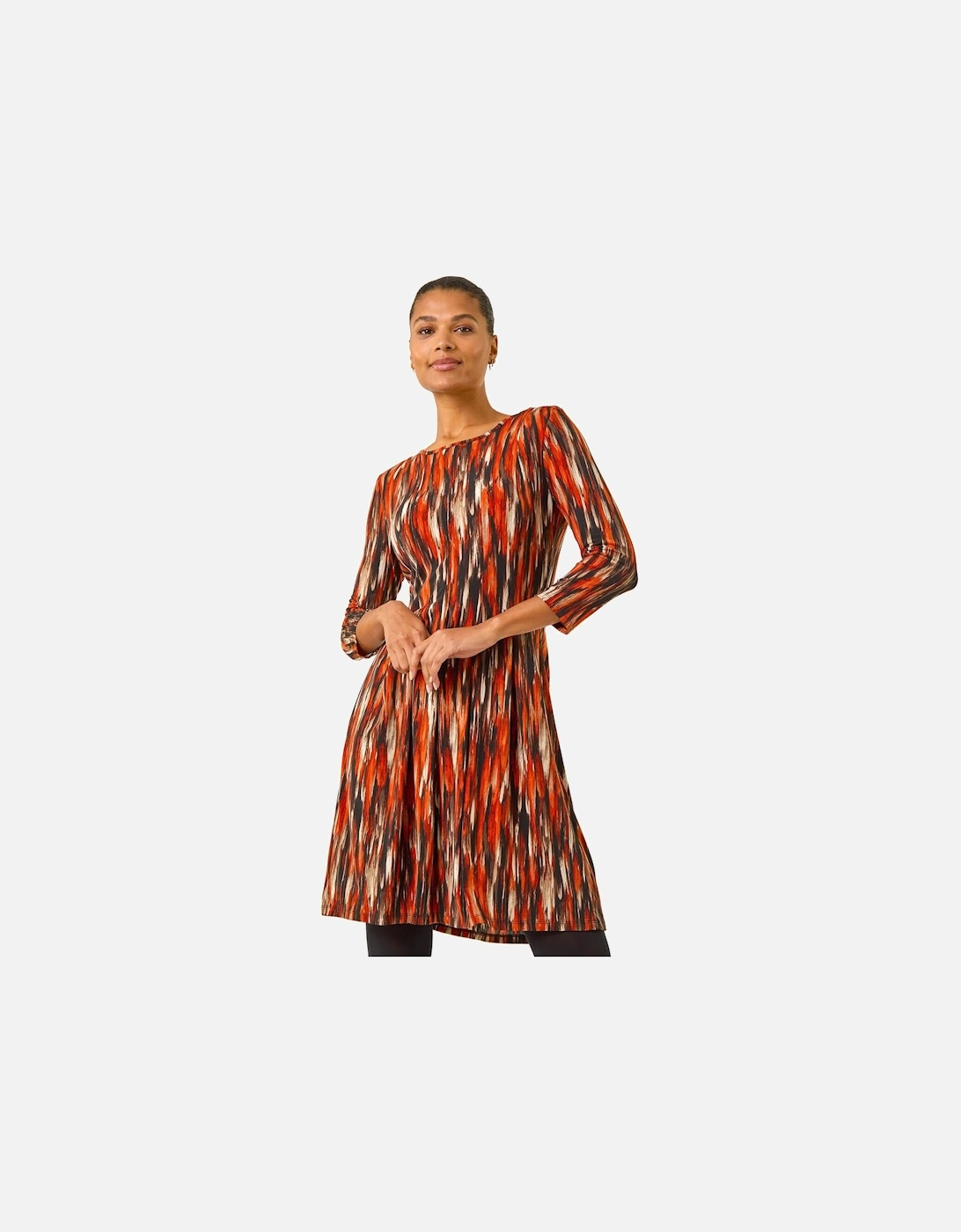 Abstract Print Panel Stretch Dress, 2 of 1