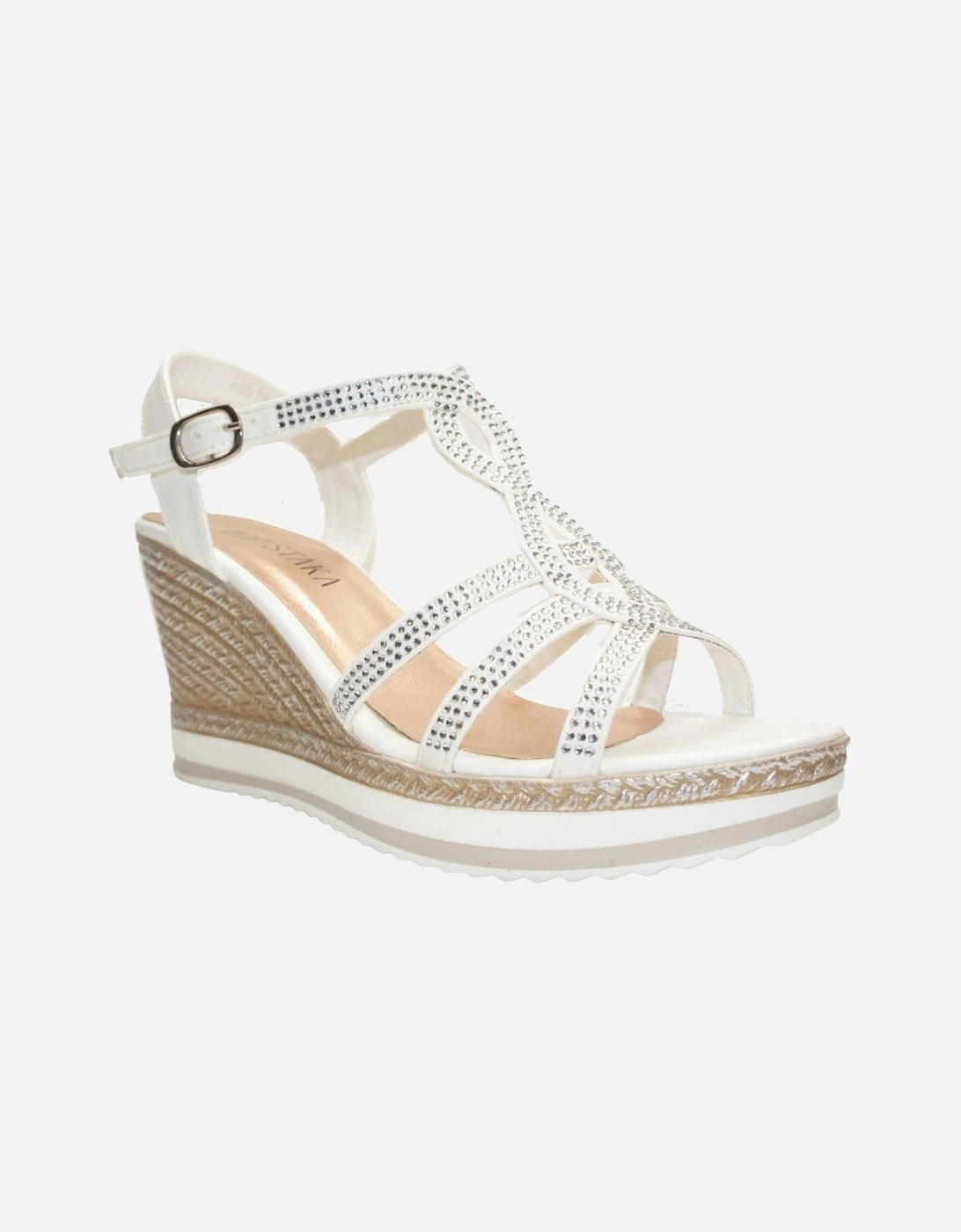 Crystal Sparkling Shine Espadrille Style Platform Wedge Sandals, 2 of 1