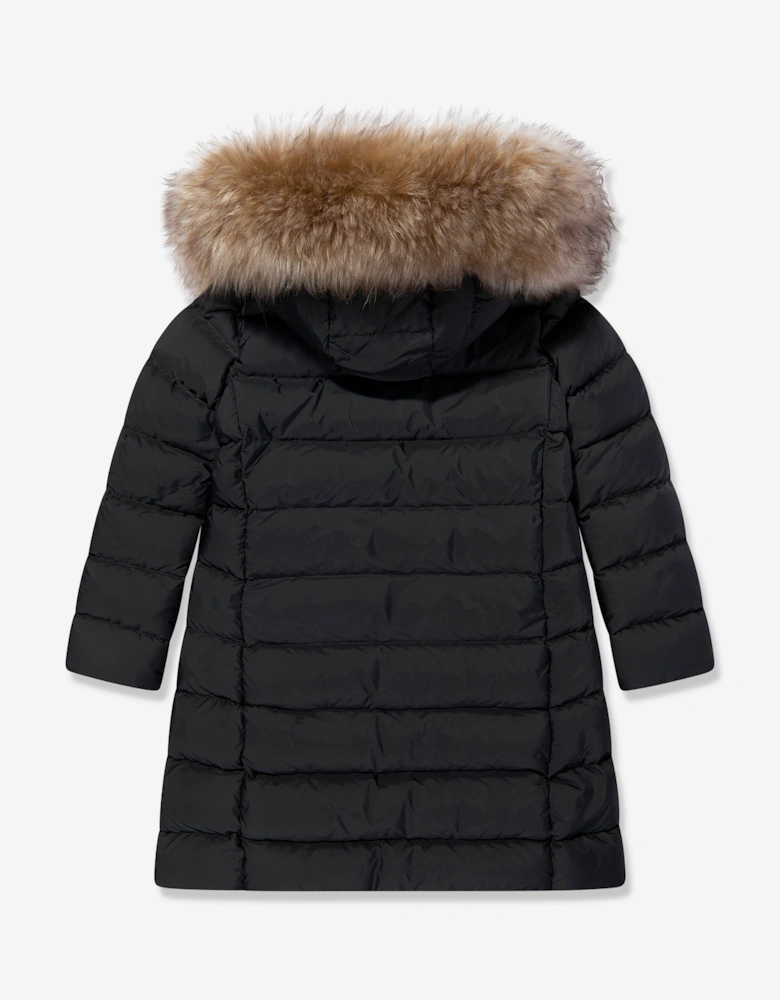 Enfant Girls Abelle Down Padded Long Coat in Black