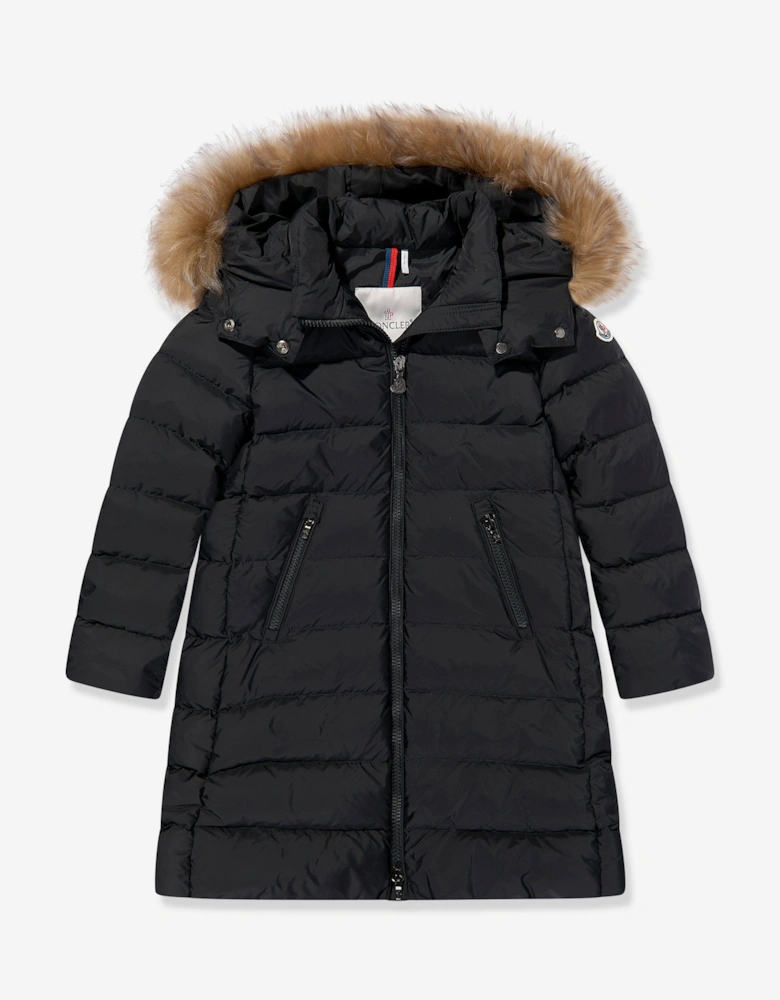 Enfant Girls Abelle Down Padded Long Coat in Black