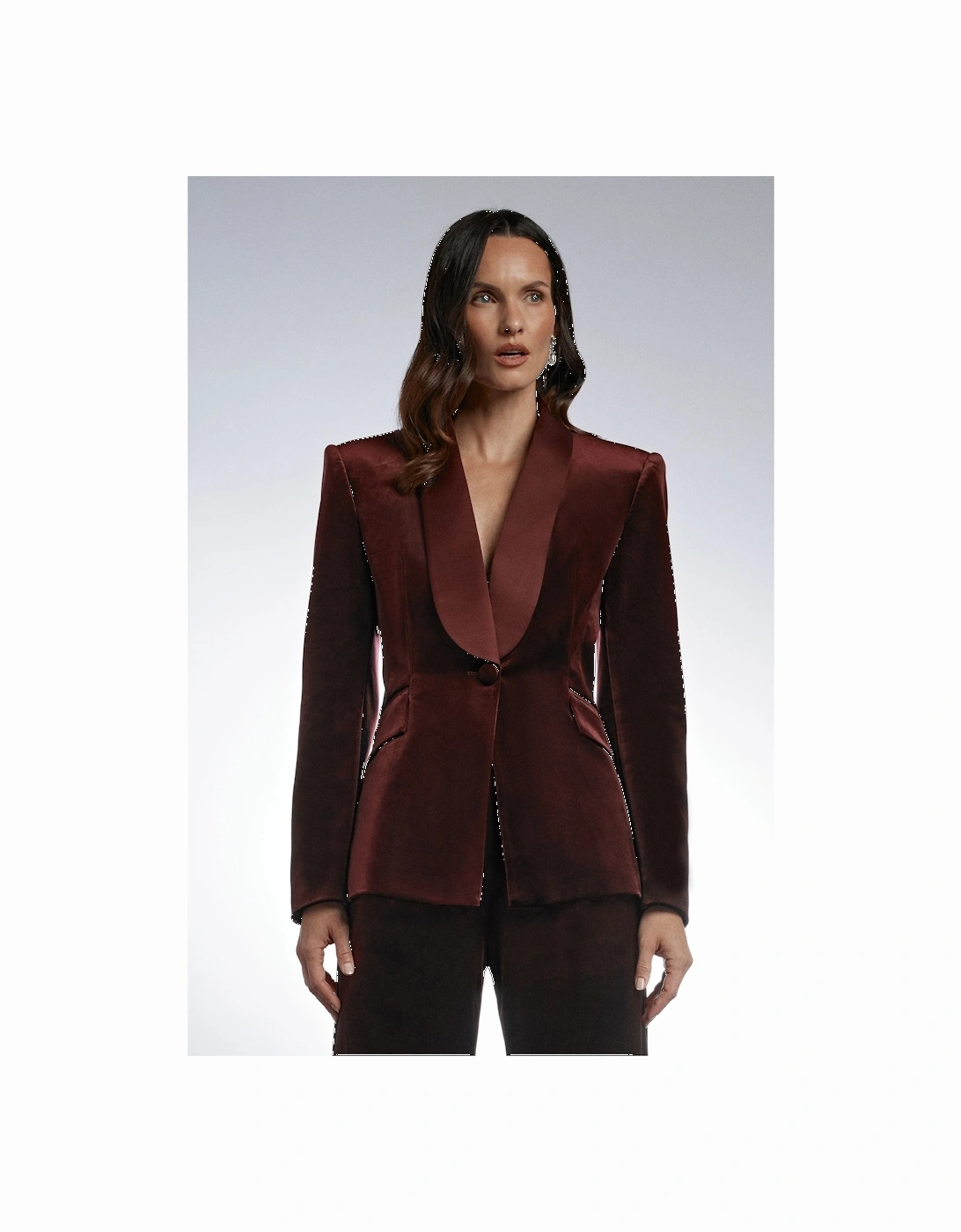 Velvet Blazer With Satin Lapel, 2 of 1