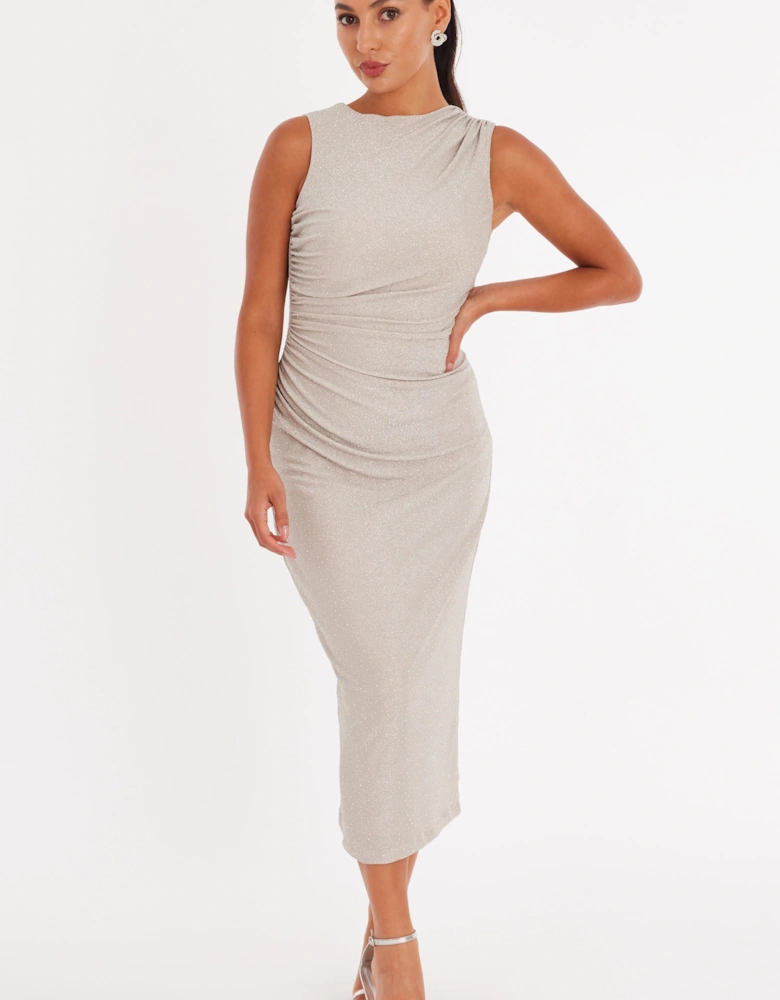 Off White Petite Diamante Midaxi Dress