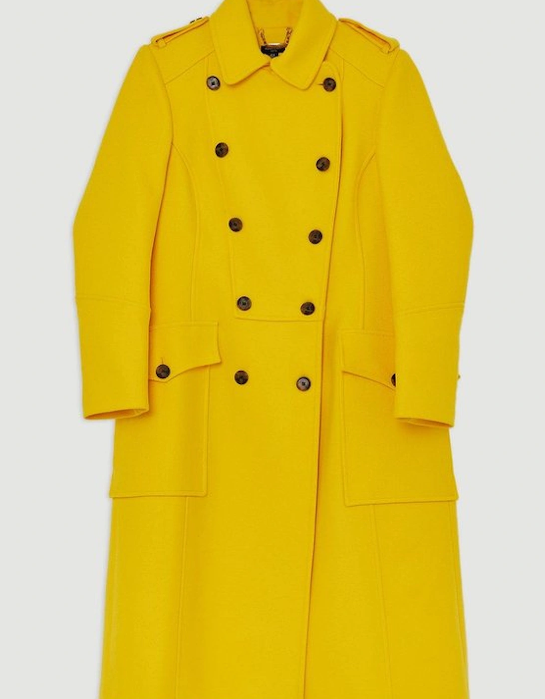 Petite Premium Italian Manteco Wool Military Midi Coat