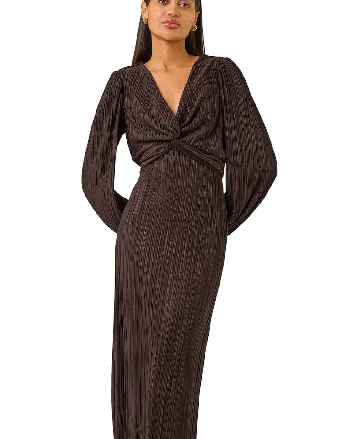 Plisse Twist Front Midi Dress, 2 of 1