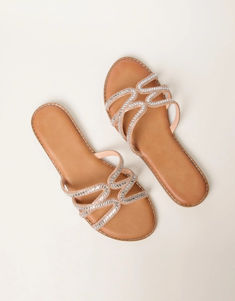 Rose Gold Embellished Sandals