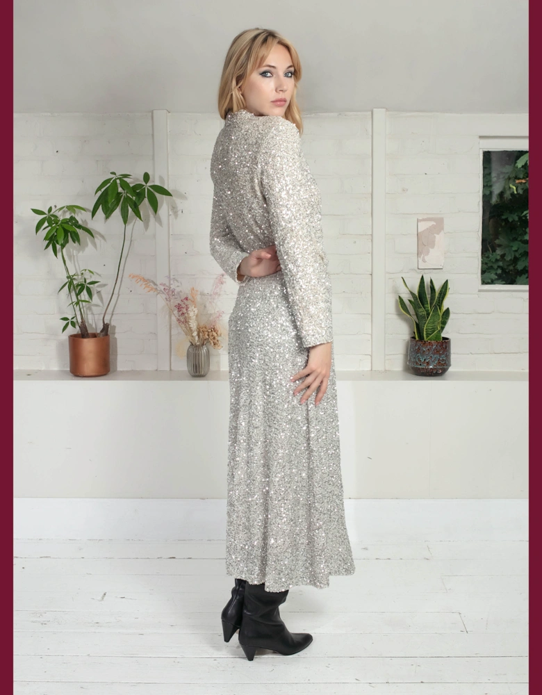 Philippa Sequin Skirt In Gold