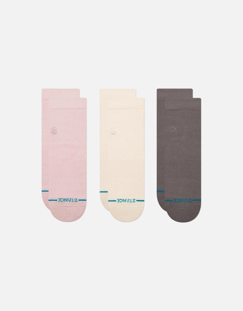 Womens Icon Quarter 3 Pack Ankle Socks