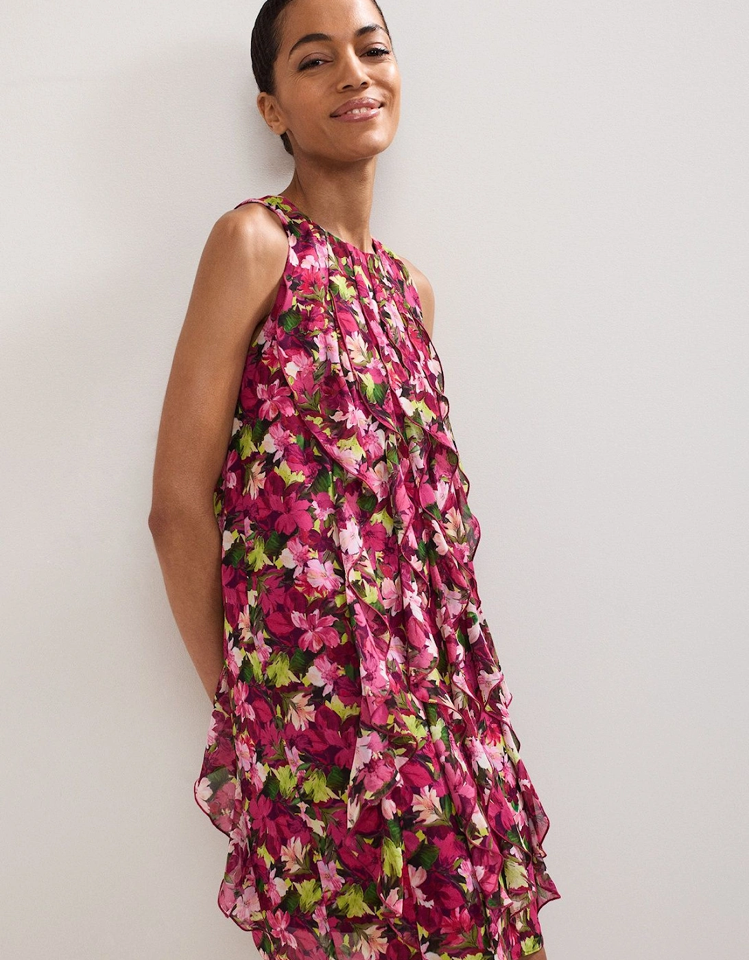 Cleo Ruffle Printed Dress Floral, 2 of 1