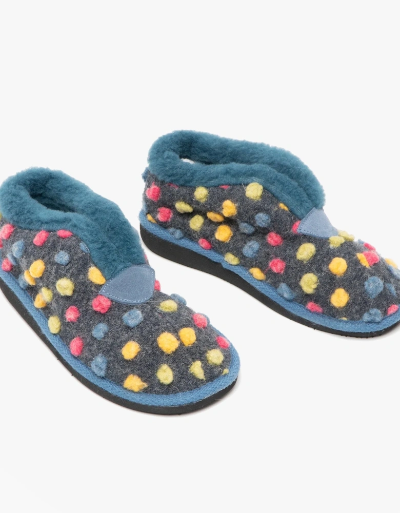 TILLY Womens Boot Slippers Blue/Multi