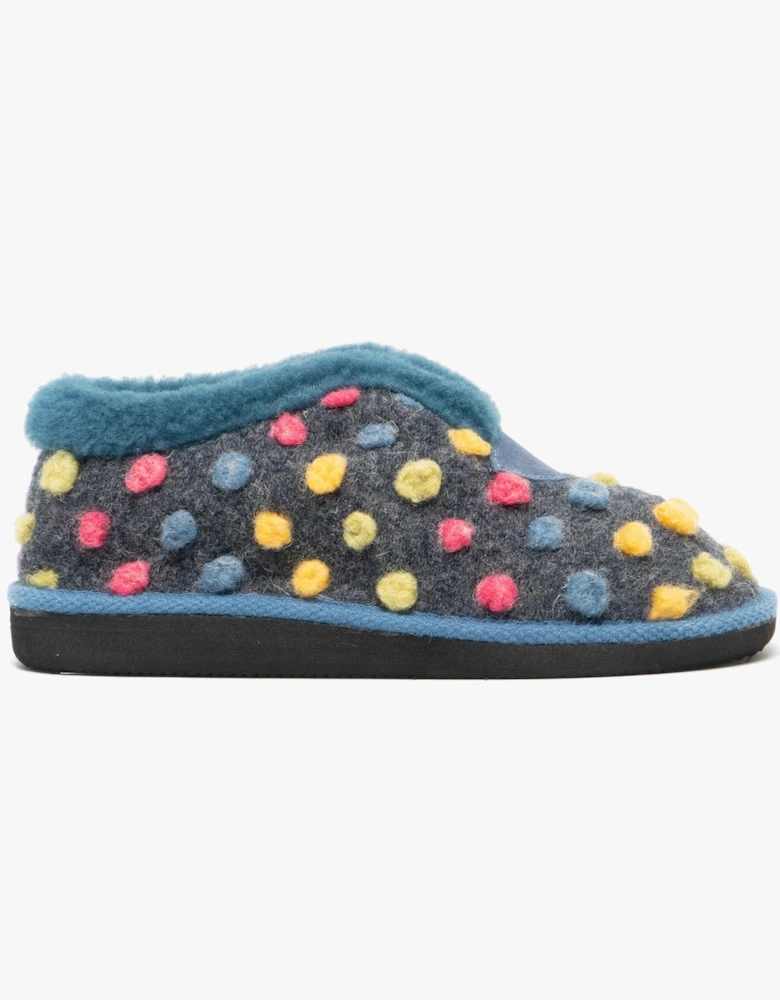 TILLY Womens Boot Slippers Blue/Multi